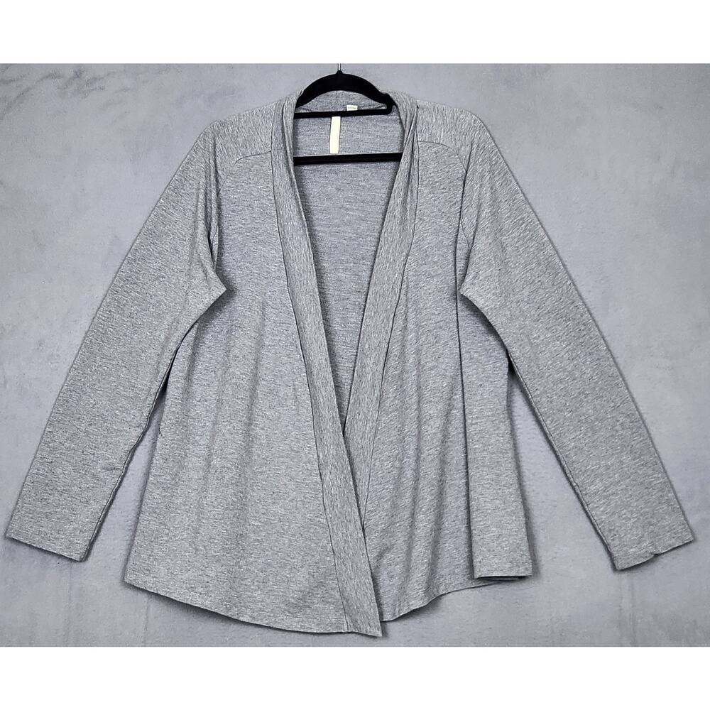 PUREJILL J JILL Cardigan Sweater Womens XL Gray Open Shawl Collar Wrap Slouchy